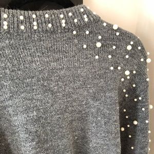 ZARA pearl crop top sweater